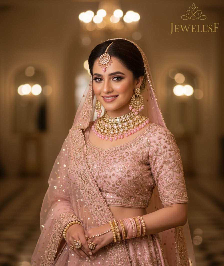 Red & Gold Bridal Jewelry Set – Premium Wedding Set | Dolphin Mart