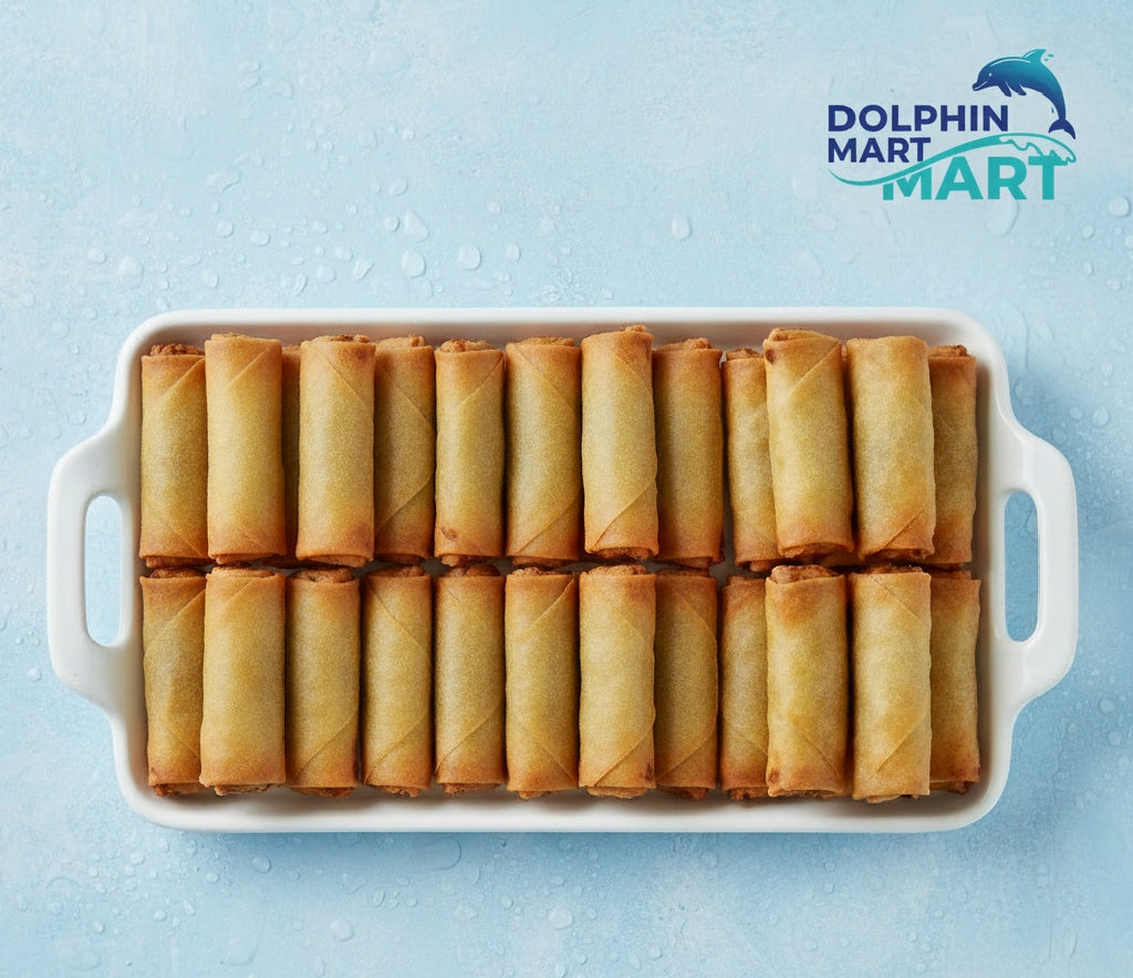 12 Pieces Frozen Crispy Chicken Veg Ready-to-Fry Spring Rolls