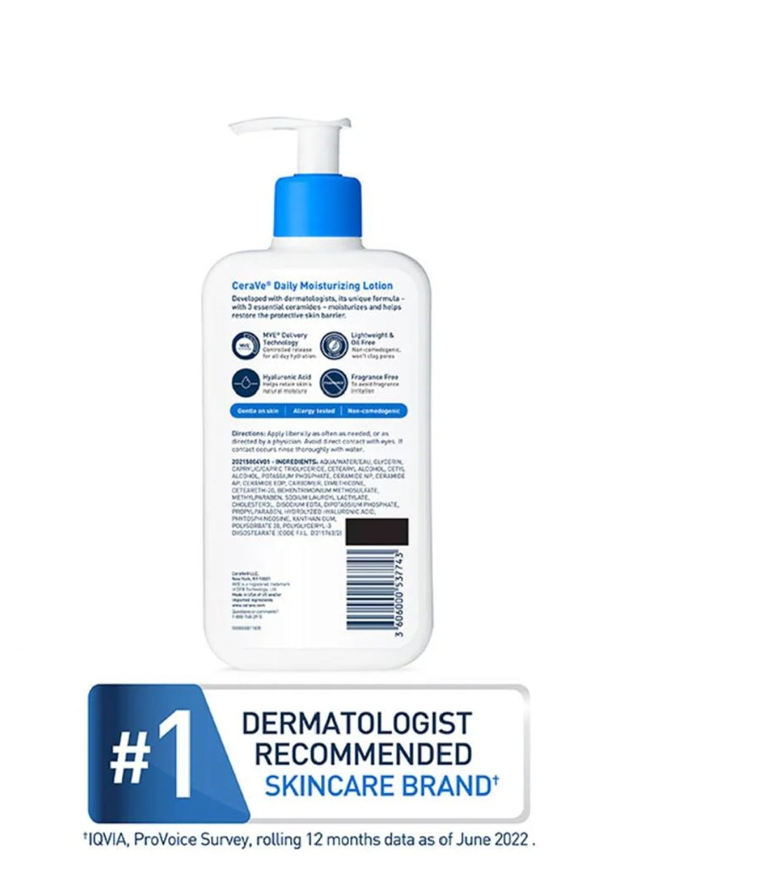 CeraVe Daily Moisturizing Lotion 355ml – Hydrating Body & Face Lotion for Normal to Dry Skin