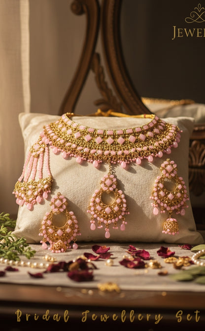 Red & Gold Bridal Jewelry Set – Premium Wedding Set | Dolphin Mart