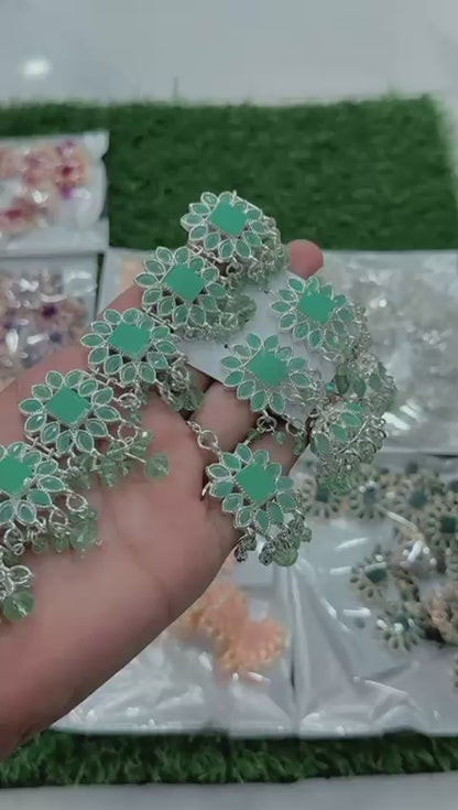 Royal Green Crystal Necklace Set