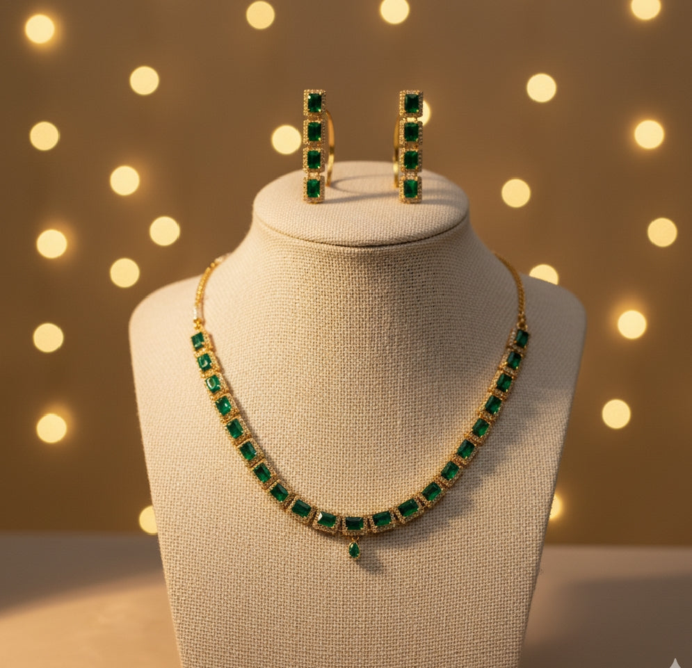 Elegant Stone-Studded Jewelry Set – Premium Finish
