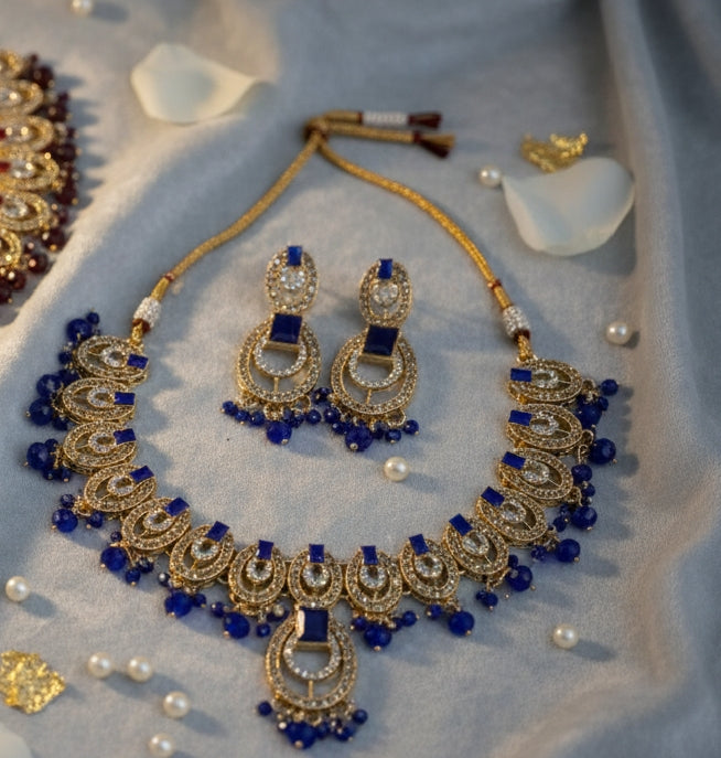 Pearl Necklace Earrings Bindi Jewellery Set for Party Wear