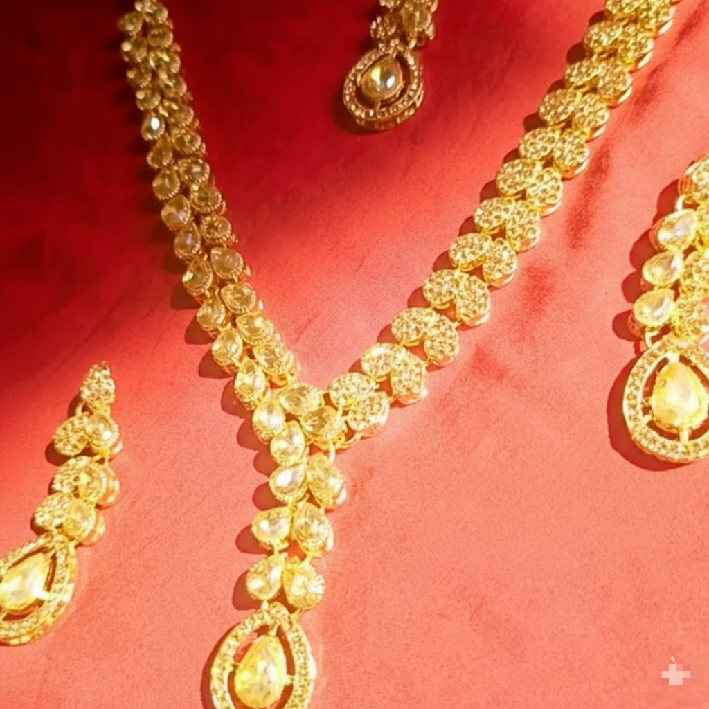 Exclusive Wedding Jewellery Set – Elegant Necklace, Earrings & Maang Tikka