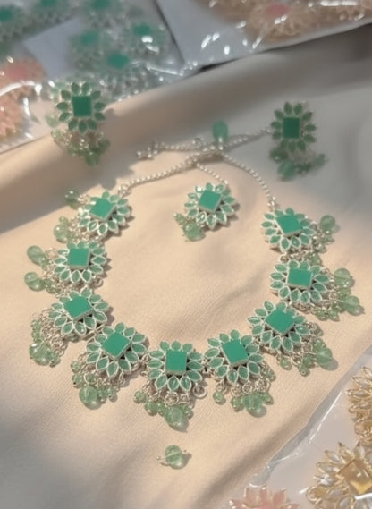 Royal Green Crystal Necklace Set