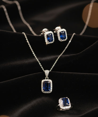 Elegant Gemstone Jewelry Set – Necklace, Earrings & Ring | Timeless Luxury Collection