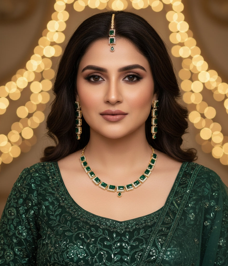 Elegant Stone-Studded Jewelry Set – Premium Finish
