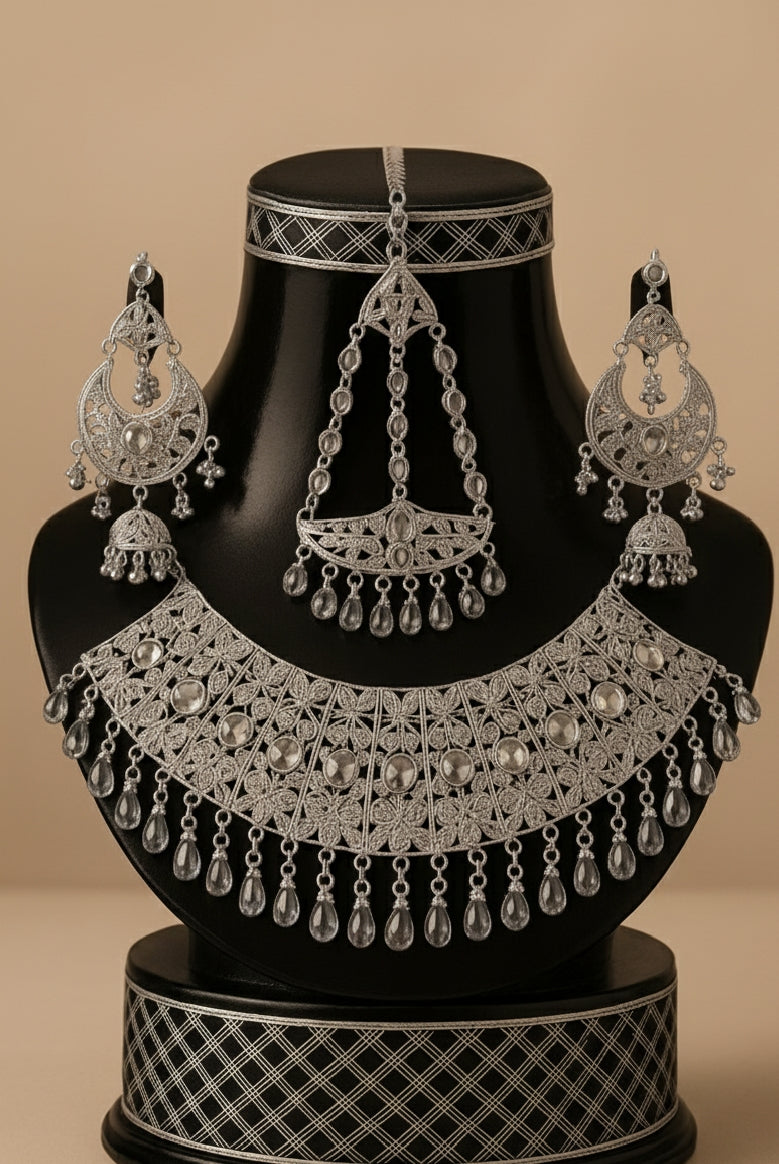Royal  Indian Kundan Bridal Jewelry Set – Complete Traditional Wedding Ensemble