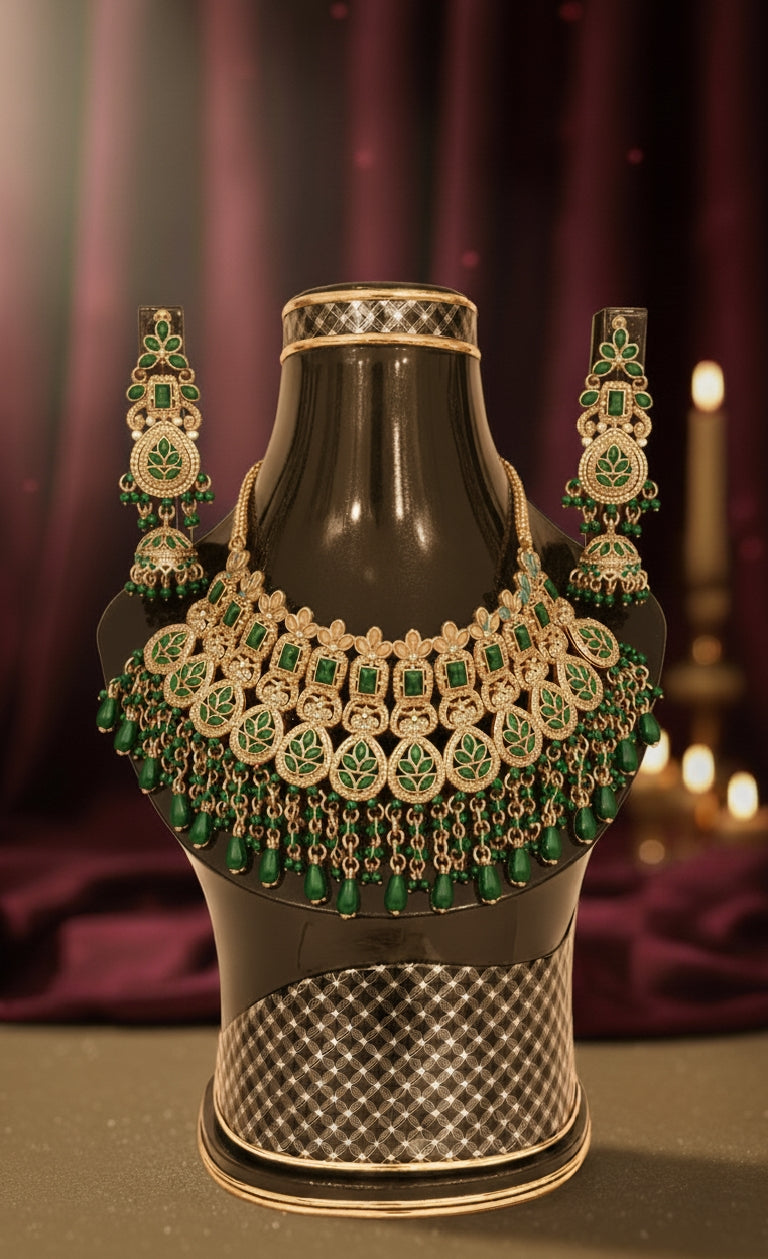 Imperial Gold Heritage Bridal Floral Jewelry Set – Elegant & Classy