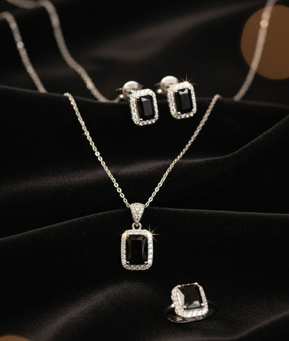 Elegant Gemstone Jewelry Set – Necklace, Earrings & Ring | Timeless Luxury Collection