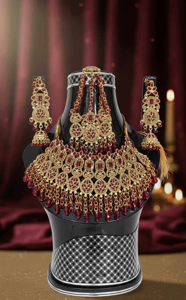 Imperial Gold Heritage Bridal Floral Jewelry Set – Elegant & Classy