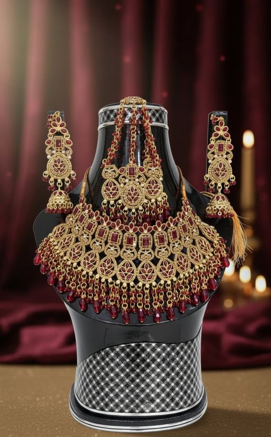 Imperial Gold Heritage Bridal Floral Jewelry Set – Elegant & Classy